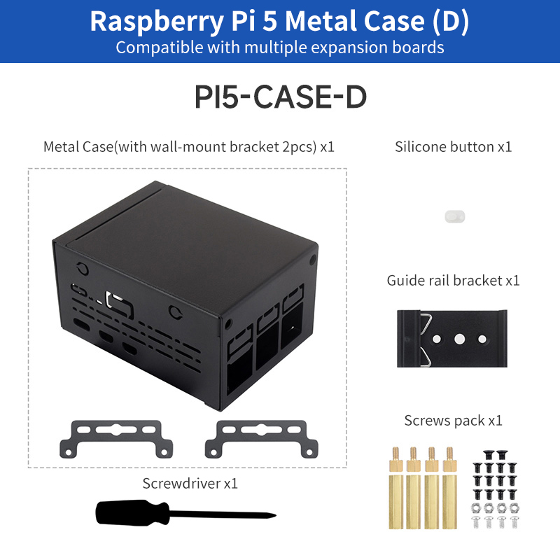 Pi 5 Case - Boîtier métallique de qualité industrielle pour