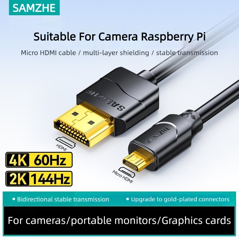 Pi Camera Cable - SAMZHE, câble micro HDMI compatible 4K/60
